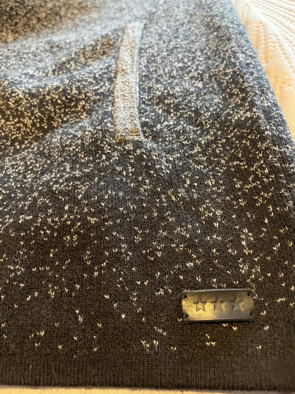 John Varvatos Grey Black Ombre Knit Hooded Zip Sweater Medium - Picture 8 of 8